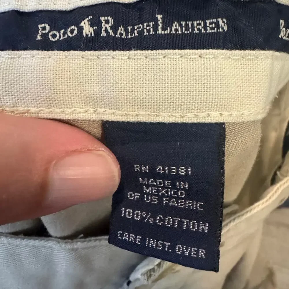 Polo Ralph Lauren Polo Chino Khaki Pleated Pants Men’s 35x30 100% Cotton Classic